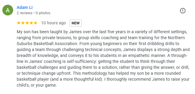 Google review from Adam