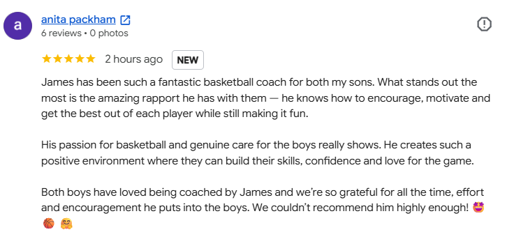 Google review from Anita