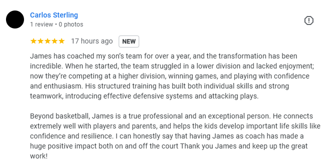 Google review from Carlos