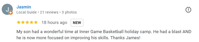 Google review from Jasmin