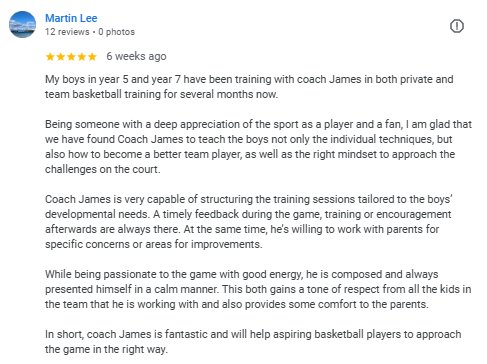 Google review from Martin