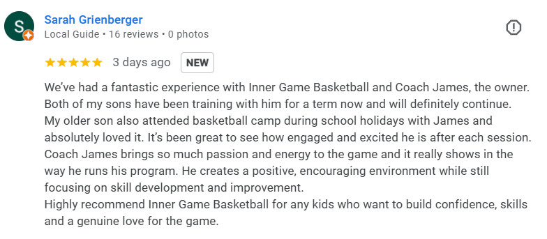Google review from Sarah